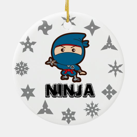 Ninja Boy Keramisch Ornament (Achterkant)