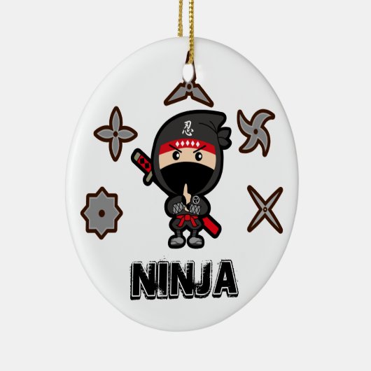 Ninja Boy Keramisch Ornament (Rechts)
