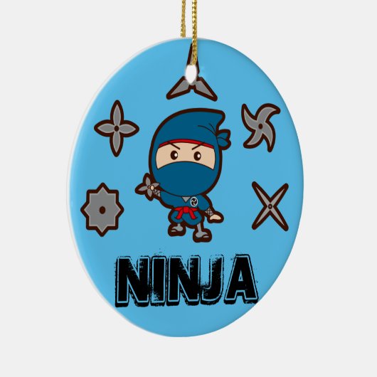 Ninja Boy Keramisch Ornament (Rechts)