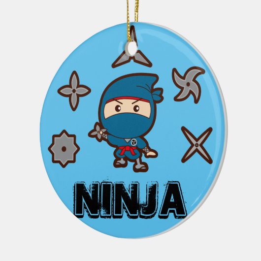 Ninja Boy Keramisch Ornament (Links)