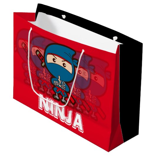 Ninja Boy Kerstmis Groot Cadeauzakje (Voorkant Gekanteld)