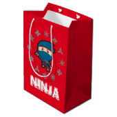 Ninja Boy Kerstmis Medium Cadeauzakje (Achterkant Gekanteld)