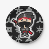 Ninja Boy Papieren Bordje (Voorkant)