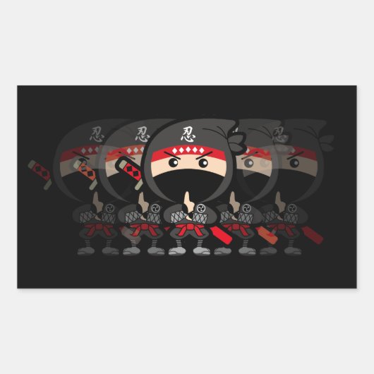 Ninja Boy Rechthoekige Sticker (Voorkant)