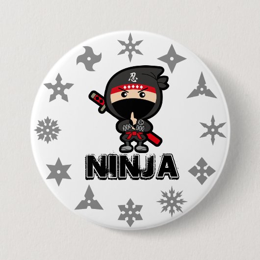 Ninja Boy Ronde Button 7,6 Cm (Voorkant)