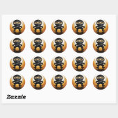 Ninja Boy Ronde Sticker (Vel)