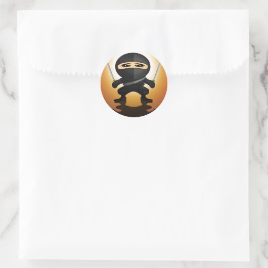 Ninja Boy Ronde Sticker (Tas)
