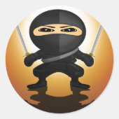 Ninja Boy Ronde Sticker (Voorkant)