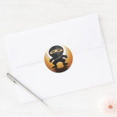 Ninja Boy Ronde Sticker (Envelop)