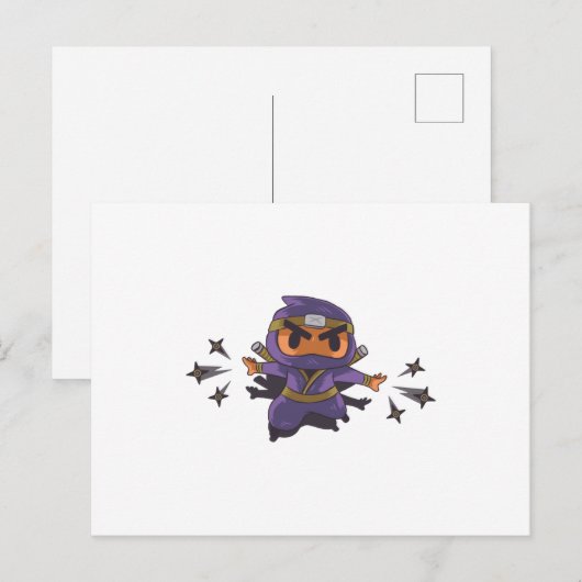 Ninja boy, schattige ninja briefkaart (Voorkant / Achterkant)
