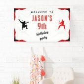 Ninja Boy's Verjaardagsfeestje Welkom Spandoek (Insitu)