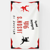 Ninja Boy's Verjaardagsfeestje Welkom Spandoek (Verticaal)
