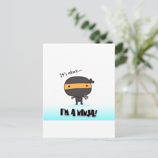 NINJA BRIEFKAART (Staand voorkant)