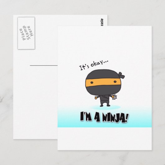 NINJA BRIEFKAART (Voorkant / Achterkant)