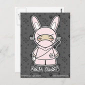 Ninja Bunny. Briefkaart (Voorkant / Achterkant)