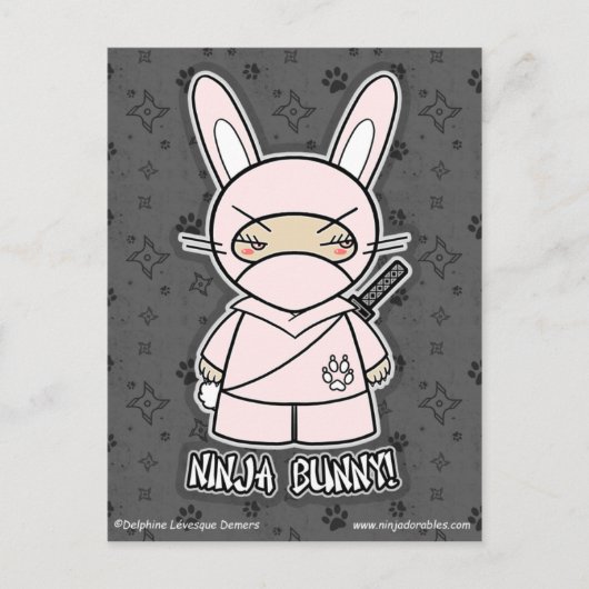 Ninja Bunny. Briefkaart (Voorkant)