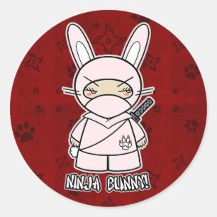 Ninja Bunny. In rode Sticker