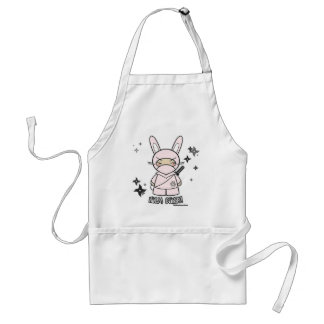 Ninja Bunny. Met Shurikens Apron Standaard Schort