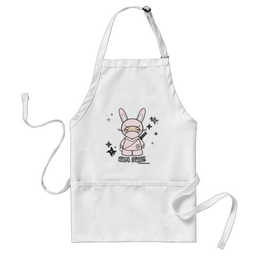Ninja Bunny. Met Shurikens Apron Standaard Schort (Voorkant)