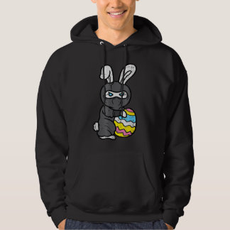 Ninja Bunny Rabbit Egg Cute Easter Day Boys Kinder Hoodie