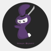 Ninja Bunny Ronde Sticker (Voorkant)
