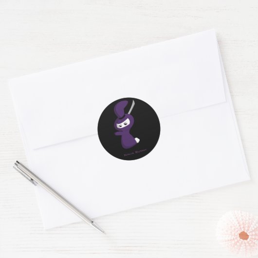 Ninja Bunny Ronde Sticker (Envelop)
