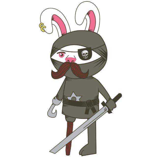 Ninja Bunny Staand Fotobeeldje (Voorkant)