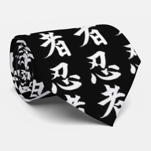 Ninja Caligraphy Stropdas (Opgerold)