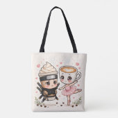 Ninja Cappuccino Assassino Love Tote Bag (Achterkant)