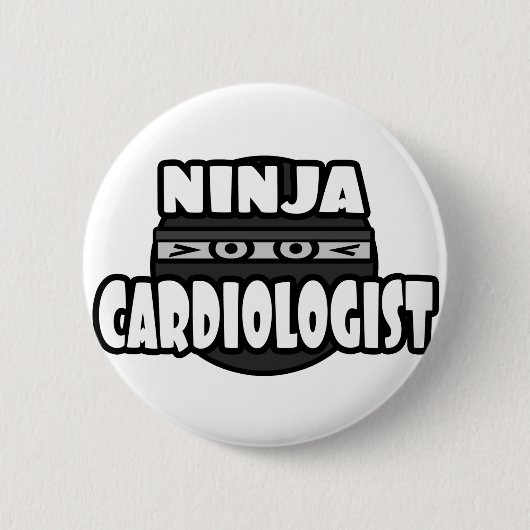 Ninja cardioloog ronde button 5,7 cm (Voorkant)