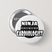 Ninja cardioloog ronde button 5,7 cm (Voorkant /achterkant)