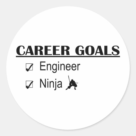 Ninja Career Goals - Engineer Ronde Sticker (Voorkant)