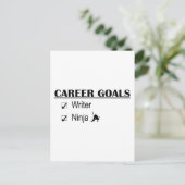 Ninja Career Goals - Schrijver Briefkaart (Staand voorkant)
