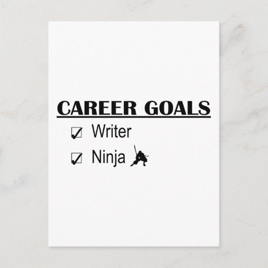 Ninja Career Goals - Schrijver Briefkaart (Voorkant)