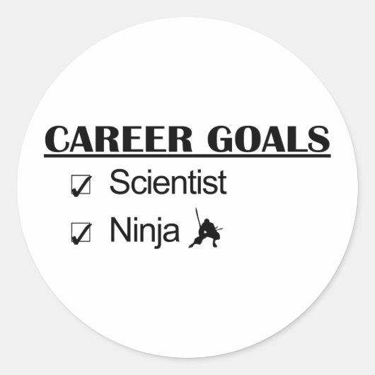 Ninja Career Goals - Scientist Ronde Sticker (Voorkant)