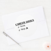 Ninja Carrièredoelen - Verpleegster Ronde Sticker (Envelop)