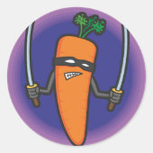 Ninja Carrot Ronde Sticker (Voorkant)