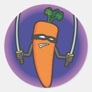 Ninja Carrot Ronde Sticker