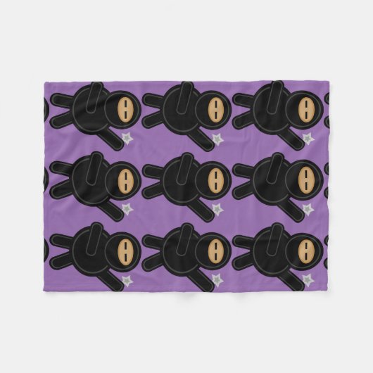 Ninja Cartoon Fleece Blanket (Voorkant (Horizontaal))