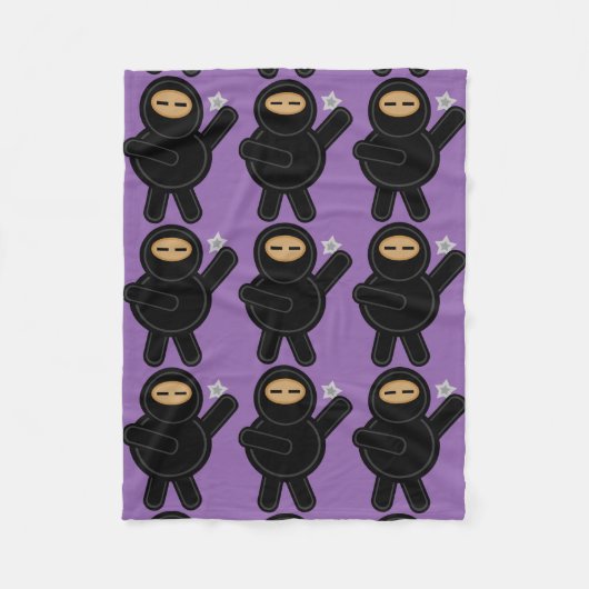 Ninja Cartoon Fleece Blanket Deken (Voorkant)