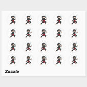 Ninja Cartoon Ronde Sticker (Vel)