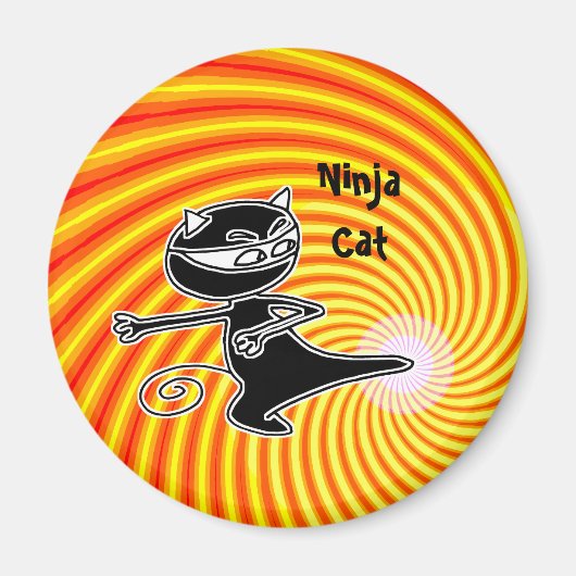 Ninja Cat Firekick Magnet (Voorkant)