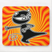 Ninja Cat Firekick Mousepad Muismat (Voorkant)