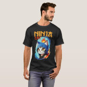 Ninja Cat Hero Poster T-shirt (Voorkant volledig)
