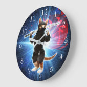 Ninja Cat in de ruimte. Grote Klok (Hoek)