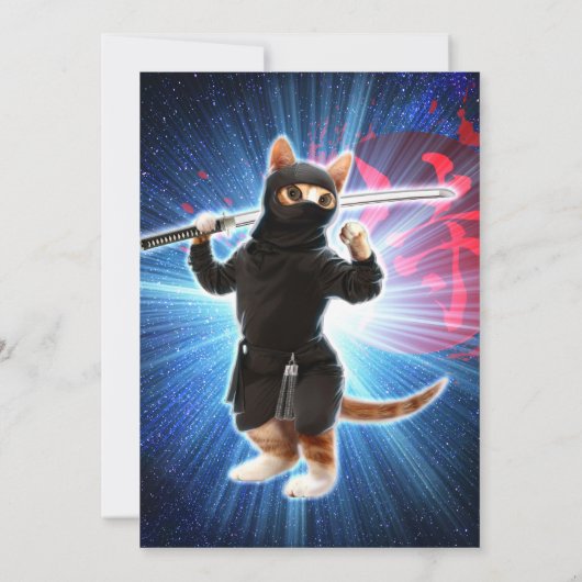 Ninja Cat in de ruimte. Kaart (Achterkant)