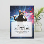 Ninja Cat in de ruimte. Kaart (Staand voorkant)