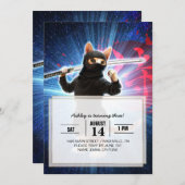 Ninja Cat in de ruimte. Kaart (Voorkant / Achterkant)