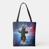 Ninja Cat in de ruimte. Tote Bag (Achterkant)