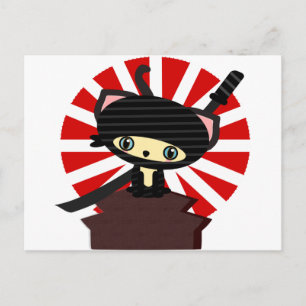 ninja cat kawaii briefkaart